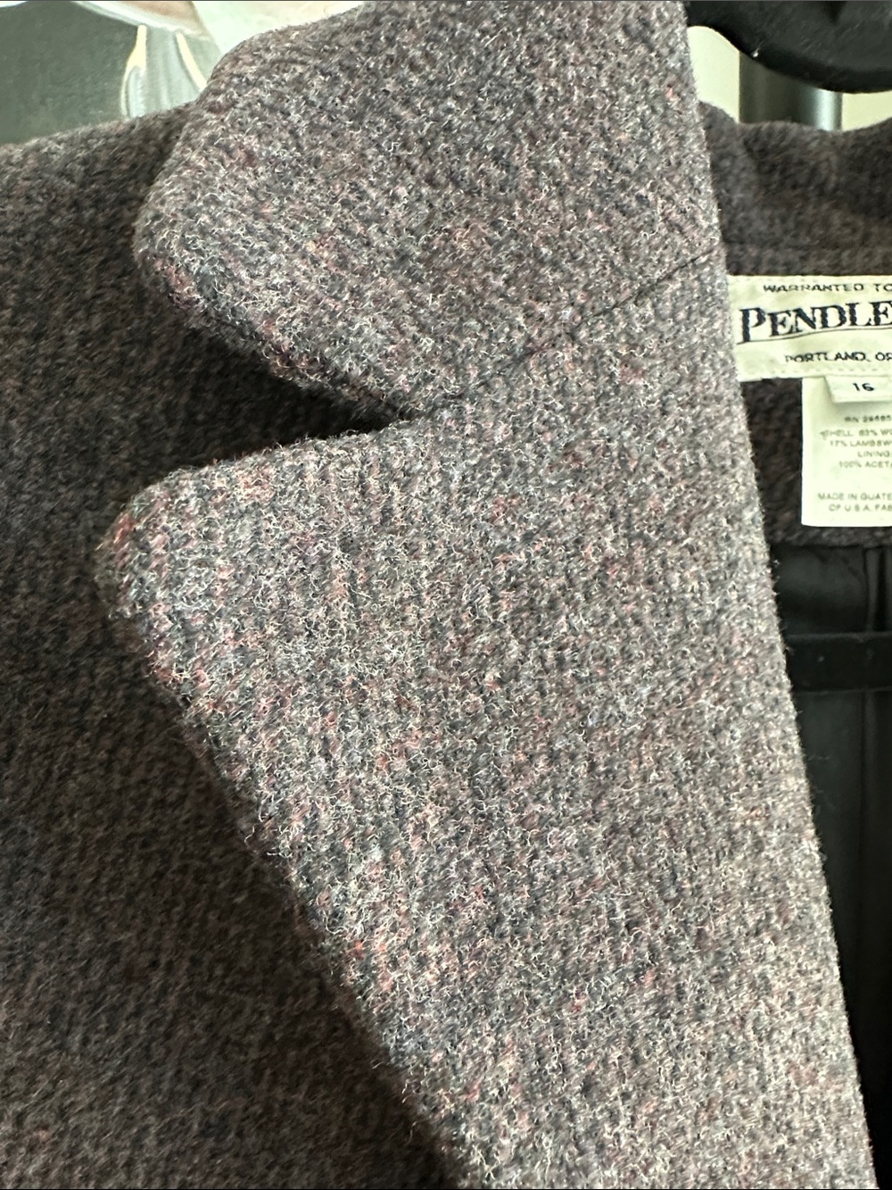 Pendleton Plum Heather Wool Coat - Picture 3 of 7